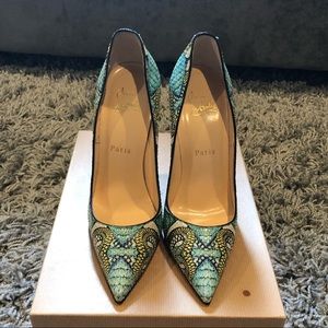 NWT! Christian Louboutin So Kate Python Inferno 37